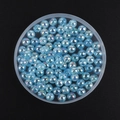 DIY jewelry making AB blue colorful acrylic round beads for handmade bracelets and necklaces - 8mm / 50 Pcs/Pack / Transparent Light Blue AB