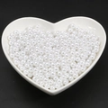 High-luster round white imitation pearls for DIY jewelry in a heart ceramic dish - 14mm 50 Pcs/Pack (No Hole) / White