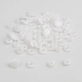 White plastic resin T5 snap fasteners set for children clothing DIY sewing projects - White