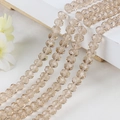 Strands of champagne faceted 8mm glass crystal beads for DIY jewelry making - 8mm (Approx. 60-65 Pcs/Strand) / Silver Champagne
