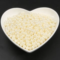 Polished cream ABS imitation pearls in a heart tray for DIY jewelry making - 14mm 50 Pcs/Pack (No Hole) / Off White