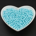 Perle finte rotonde azzurre lucide in vassoio a cuore per creazione gioielli fai da te - Diametro 6mm (circa 200 Pz/Sacchetto) / Azzurro