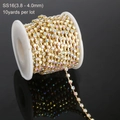 Strass colore AB SS16 su catena in metallo dorato, bobina da 10 yard per decorazioni DIY - SS16 (3.8-4.0mm) / Strass Cristallo AB Oro