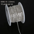 Catena a griffe con strass argento SS6 con cristalli trasparenti per fai da te 10 yard - SS6 (1.9-2.0mm) / Argento Trasparente Zirconia Bianca