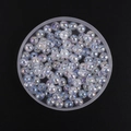 DIY iridescent transparent acrylic beads with AB coating in a plastic storage case - 8mm / 50 Pcs/Pack / Transparent White AB