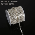 Rotolo di catena di strass SS18 argento 10 yarde per accessori moda fai-da-te - SS18 (4.2-4.4mm) / Argento Trasparente Zirconia Bianca