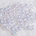 Perle in acrilico iridescenti tonde per creazione di gioielli fatti a mano fai-da-te - 4mm/200 pezzi/confezione / Bianco Trasparente AB
