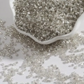 Silver bugle glass beads for DIY crafts and jewelry making, loose long tube spacers - 2mm (15g/Pack) / Silver