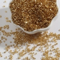Golden glass tube beads for DIY jewelry and embroidery crafts with shiny metallic finish - 2mm (15g/Pack) / Gold