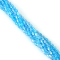 Faceted bright blue teardrop crystal glass beads with AB iridescent aurora coating for DIY jewelry - 1 Strand/Pack (Approx. 65-68 beads) / Lake Blue AB