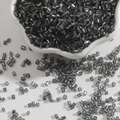 Translucent gunmetal grey cylinder bugle beads for DIY jewelry and cross-stitch crafts - 2mm (15g/Pack) / Dark Gray