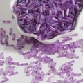 Purple rainbow glass bugle beads for DIY jewelry making and handmade accessories - 15g/Pack (Approx. 300 Pcs) / Purple