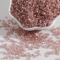 Pink glass bugle beads with silver core for DIY jewelry and dress embroidery accessories - 2mm (15g/Pack) / Light Pink