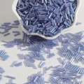 Iris lavender bugle glass beads for DIY hairpins and handmade jewelry making - 15g/Pack (Approx. 300 Pcs) / Light Blue