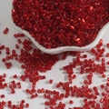 Vibrant red cylindrical glass spacer beads for DIY jewelry making in a star bowl - 2mm (15g/Pack) / Red