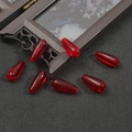 Transparent ruby red teardrop glass beads for DIY hairpins and traditional jewelry making - Red