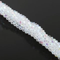 Sparkling transparent AB coated faceted bicone crystal glass beads for DIY jewelry making - 3mm (Aperture approx. 0.9mm, approx. 110-115 pcs/strand) / AB White