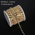 Catena di strass SS18 dorata con cristalli AB per decorazione abiti fai da te, 10 yarde - SS18 (4.2-4.4mm) / Strass Cristallo AB Oro