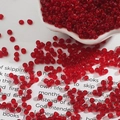 Vibrant 2-4mm transparent red glass seed beads for DIY jewelry and bracelet making - Dark Red