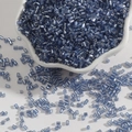 Translucent light blue glass bugle beads for DIY jewelry and embroidery crafts - 2mm (15g/Pack) / Light Blue