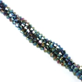 3mm AB colored bicone glass beads with faceted crystal cut for DIY jewelry making - 4mm 1 Strand/Pack (Approx. 80-85 Beads) / Colorful Plated