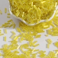 Transparent yellow glass bugle beads for DIY jewelry and embroidery crafts - 15g/Pack (Approx. 300 Pcs) / Yellow