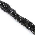 3mm faceted black glass crystal beads string for handmade DIY jewelry bracelets - 4mm 1 Strand/Pack (Approx. 80-85 Beads) / Black