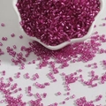 DIY rose purple glass bugle beads with silver lined finish in a white flower ceramic bowl - 2mm (15g/Pack) / Rose Red