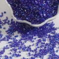 Deep blue and purple 2mm iridescent glass tube beads for handmade DIY jewelry - 2mm 15g/Pack Approx 700pcs / Sapphire Blue
