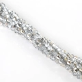 3mm faceted silver-gray crystal glass beads for DIY jewelry making and bracelets - 3mm (Aperture approx. 0.9mm, approx. 110-115 pcs/strand) / Half Silver Plated