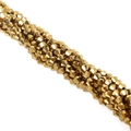 Strand of 3mm gold faceted crystal glass beads with metallic finish for DIY jewelry - 4mm 1 Strand/Pack (Approx. 80-85 Beads) / Gold Plated