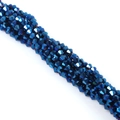 3mm dark blue faceted glass crystal beads with metallic finish for DIY jewelry making - 4mm 1 Strand/Pack (Approx. 80-85 Beads) / Plated Blue