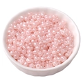 Perline di vetro rosa cangianti fai-da-te in una ciotola di ceramica bianca a fiore - 4mm (Foro circa 1mm) - 15g/Confezione (circa 180 Pcs) / Nudo