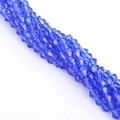 Deep blue 6mm bicone crystal beads with faceted finish for DIY jewelry making and crafts - 6mm 1 String/Pack (Approx. 40-45 Beads) / Medium Blue