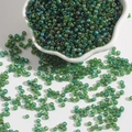 Vibrant peacock green metallic glass seed beads for DIY bracelet and jewelry making - Peacock Green AB