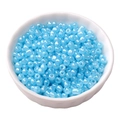 Perline di vetro azzurre da 4mm con finitura perlata in ciotola di ceramica bianca - 4mm (Foro circa 1mm) - 15g/Confezione (circa 180 Pcs) / Blu
