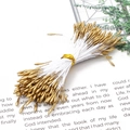 Stami dorati fatti a mano per forcine e accessori floreali fai-da-te su carta - Stami di Fiori in Gesso Perlato / 90 Pezzi/Confezione (1mm x 60mm) / Oro
