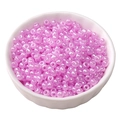 Perline di vetro lavanda perlato in ciotola bianca per creazioni di gioielli fai-da-te - 4mm (Foro circa 1mm) - 15g/Confezione (circa 180 Pcs) / Viola Chiaro