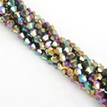 6mm bicone glass crystal beads with iridescent AB coating for DIY jewelry making - 6mm 1 String/Pack (Approx. 40-45 Beads) / Colorful Plated