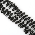 Faceted black teardrop glass beads for DIY jewelry making and earring crafts - 6×12mm 50 Pcs/Pack / Black