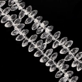 Transparent marquise cut glass crystal beads for DIY jewelry making on black background - 6x12mm (50 Pieces/Pack) / Clear White