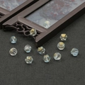 Light blue pumpkin-shaped glass beads with gold accents for DIY jewelry making - 8mm / 10 Pieces Pack / Light Blue With Gold Powder