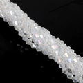 6mm faceted bicone crystal beads with iridescent AB coating for DIY jewelry making - 6mm 1 String/Pack (Approx. 40-45 Beads) / AB White