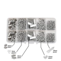 Silver jewelry DIY kit with lobster clasps and jump rings in a 10-grid storage box - Ribbon End Lobster Clasp and Chain Kit (White K)