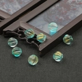 Translucent blue pumpkin beads with gold sand for DIY hairpins and jewelry making - 10mm / 10pcs/Pack / Lake Blue With Gold Powder