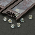 Striped 10mm glass pumpkin bead with blue and gold swirl for DIY hairpins and jewelry - 10mm / 10pcs/Pack / Light Blue With Gold Powder
