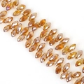 Amber crystal faceted horse-eye beads for DIY jewelry making and earring crafts - 6x12mm (50 Pieces/Pack) / Golden Yellow AB
