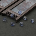 Translucent dark blue glass pumpkin beads with spiral patterns for DIY jewelry making - 10mm / 10pcs/Pack / Dark Blue