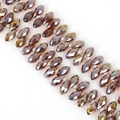 Faceted amber glass marquise beads with metallic finish for DIY jewelry making - 6×12mm 50 Pcs/Pack / Coffee AB
