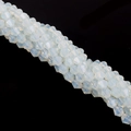 6mm faceted bicone glass beads in milky white with moonstone blue fire for DIY jewelry - 6mm 1 String/Pack (Approx. 40-45 Beads) / Opal White